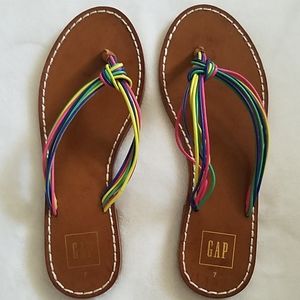 Rainbow striped sandals